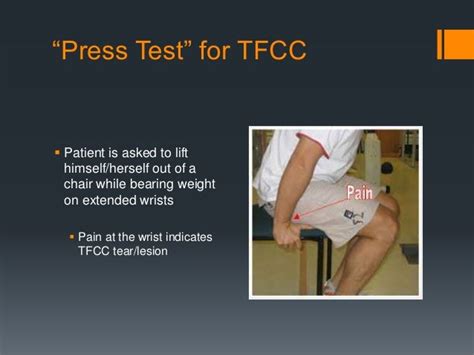 tfcc tear press test|tfcc push up test.